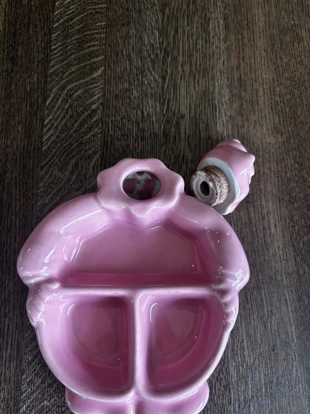 Vintage Hankscraft Pink Clown Baby Food Warmer Dish Divided Bowl - Picture 3 of 4